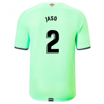 Herren Fußball Antxon Jaso #2 Hellgrün Auswärtstrikot Trikot 2021/22 T-Shirt