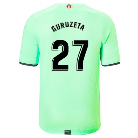 Herren Fußball Jon Guruzeta #27 Hellgrün Auswärtstrikot Trikot 2021/22 T-Shirt