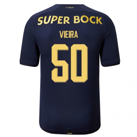 Herren Fußball Fabio Vieira #50 Navy Blau Auswärtstrikot Trikot 2021/22 T-Shirt