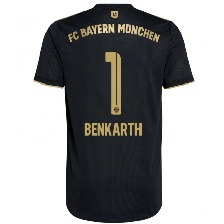 Herren Fußball Laura Benkarth #1 Schwarz Auswärtstrikot Trikot 2021/22 T-Shirt