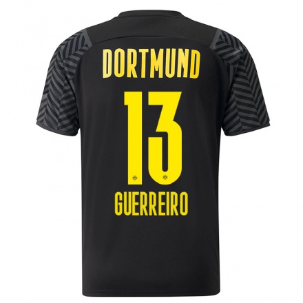 Herren Fußball Raphael Guerreiro #13 Grad Schwarz Auswärtstrikot Trikot 2021/22 T-Shirt