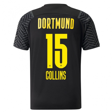 Herren Fußball Nnamdi Collins #15 Grad Schwarz Auswärtstrikot Trikot 2021/22 T-Shirt
