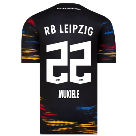 Herren Fußball Nordi Mukiele #22 Schwarz Gelb Auswärtstrikot Trikot 2021/22 T-Shirt