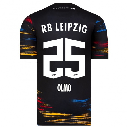 Herren Fußball Dani Olmo #25 Schwarz Gelb Auswärtstrikot Trikot 2021/22 T-Shirt