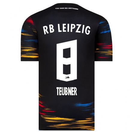 Herren Fußball Natalie Teubner #8 Schwarz Gelb Auswärtstrikot Trikot 2021/22 T-Shirt