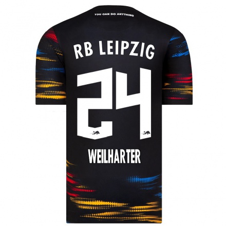 Herren Fußball Yvonne Weilharter #24 Schwarz Gelb Auswärtstrikot Trikot 2021/22 T-Shirt