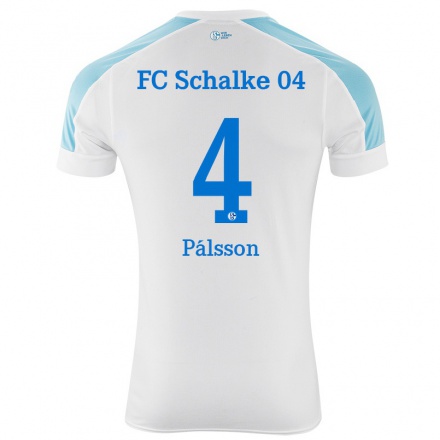 Herren Fußball Victor Palsson #4 Weiß Blau Auswärtstrikot Trikot 2021/22 T-shirt