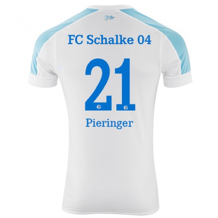 Herren Fußball Marvin Pieringer #21 Weiß Blau Auswärtstrikot Trikot 2021/22 T-shirt