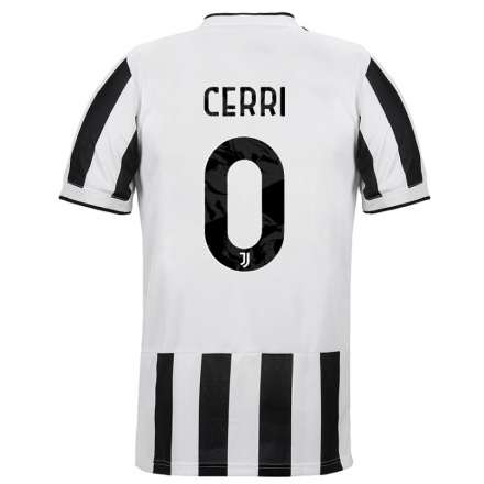 Herren Fußball Leonardo Cerri #0 Weiß Schwarz Heimtrikot Trikot 2021/22 T-Shirt