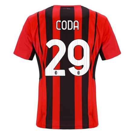 Herren Fußball Anita Coda #29 Rot Schwarz Heimtrikot Trikot 2021/22 T-Shirt