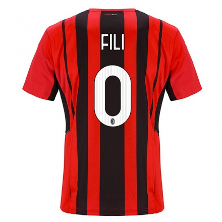 Herren Fußball Giuseppe Filì #0 Rot Schwarz Heimtrikot Trikot 2021/22 T-shirt