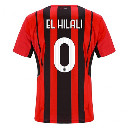 Herren Fußball Gabriele El Hilali #0 Rot Schwarz Heimtrikot Trikot 2021/22 T-Shirt