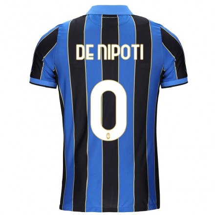 Herren Fußball Tommaso De Nipoti #0 Schwarz Blau Heimtrikot Trikot 2021/22 T-Shirt