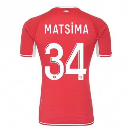 Herren Fußball Chrislain Matsima #34 Rot-weib Heimtrikot Trikot 2021/22 T-shirt