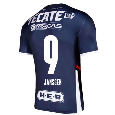 Herren Fußball Vincent Janssen #9 Navy Blau Heimtrikot Trikot 2021/22 T-shirt