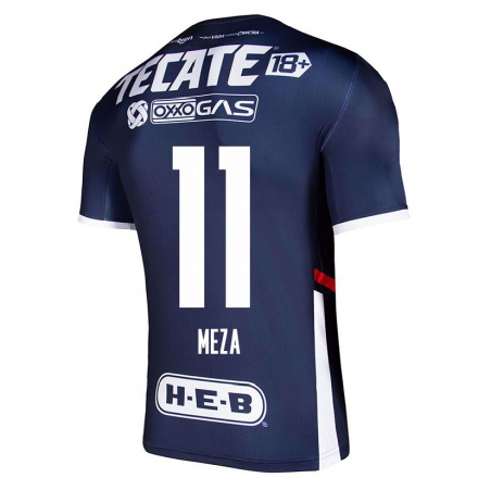 Herren Fußball Maximiliano Meza #11 Navy Blau Heimtrikot Trikot 2021/22 T-Shirt