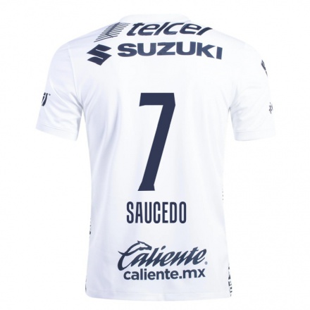 Herren Fußball Sebastian Saucedo #7 Weiß Heimtrikot Trikot 2021/22 T-Shirt