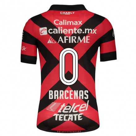 Herren Fußball Yoel Barcenas #0 Rot Schwarz Heimtrikot Trikot 2021/22 T-shirt