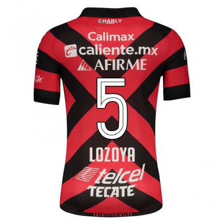 Herren Fußball Luis Lozoya #5 Rot Schwarz Heimtrikot Trikot 2021/22 T-shirt