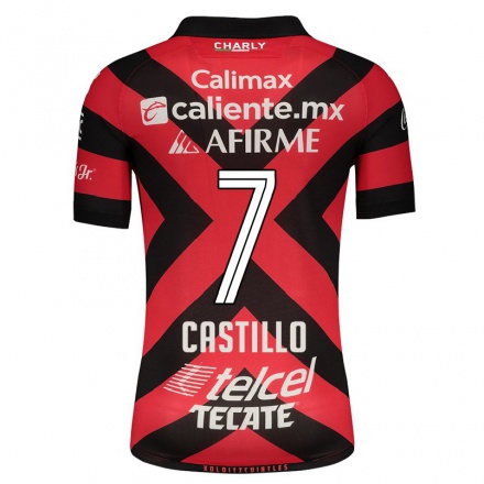Herren Fußball Erick Castillo #7 Rot Schwarz Heimtrikot Trikot 2021/22 T-shirt