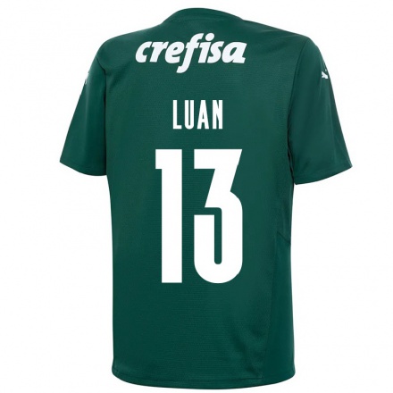 Herren Fußball Luan #13 Dunkelgrün Heimtrikot Trikot 2021/22 T-shirt