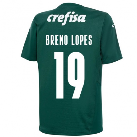 Herren Fußball Breno Lopes #19 Dunkelgrün Heimtrikot Trikot 2021/22 T-Shirt