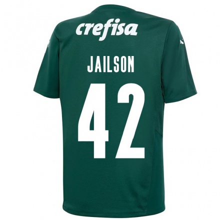 Herren Fußball Jailson #42 Dunkelgrün Heimtrikot Trikot 2021/22 T-Shirt