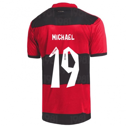 Herren Fußball Michael #19 Rot Schwarz Heimtrikot Trikot 2021/22 T-Shirt