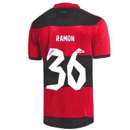 Herren Fußball Ramon #36 Rot Schwarz Heimtrikot Trikot 2021/22 T-Shirt