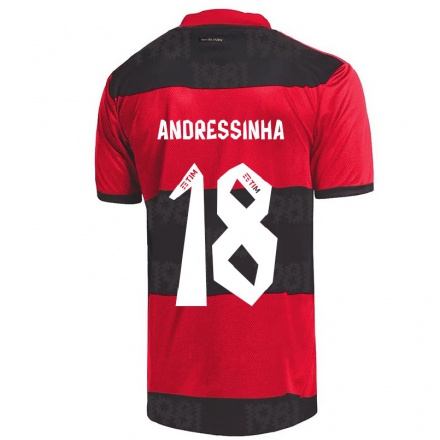 Herren Fußball Andressinha #18 Rot Schwarz Heimtrikot Trikot 2021/22 T-Shirt