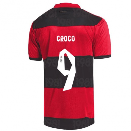 Herren Fußball Gabi Croco #9 Rot Schwarz Heimtrikot Trikot 2021/22 T-Shirt