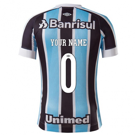 Herren Fußball Dein Name #0 Blau Schwarz Heimtrikot Trikot 2021/22 T-Shirt