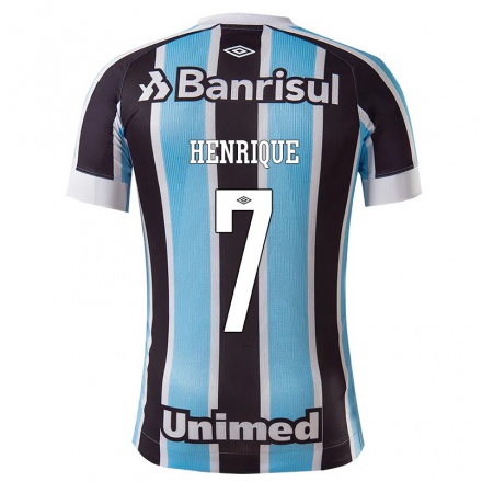 Herren Fußball Matheus Henrique #7 Blau Schwarz Heimtrikot Trikot 2021/22 T-shirt