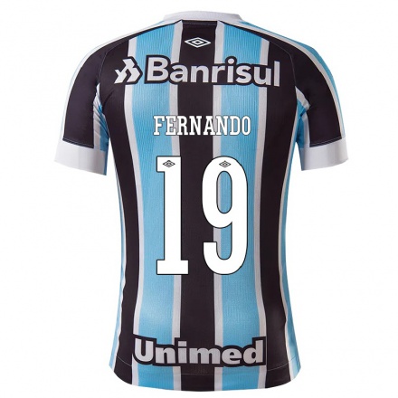 Herren Fußball Luiz Fernando #19 Blau Schwarz Heimtrikot Trikot 2021/22 T-Shirt