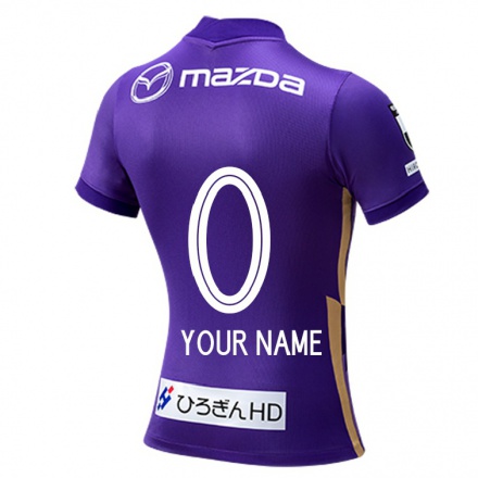 Herren Fußball Dein Name #0 Violett Heimtrikot Trikot 2021/22 T-shirt