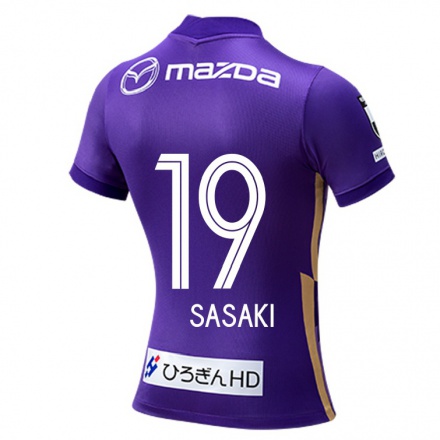 Herren Fußball Sho Sasaki #19 Violett Heimtrikot Trikot 2021/22 T-shirt