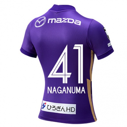 Herren Fußball Yoichi Naganuma #41 Violett Heimtrikot Trikot 2021/22 T-shirt