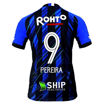 Herren Fußball Leandro Pereira #9 Schwarz Blau Heimtrikot Trikot 2021/22 T-shirt