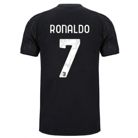 Herren Fußball Cristiano Ronaldo #7 Schwarz Auswärtstrikot Trikot 2021/22 T-shirt