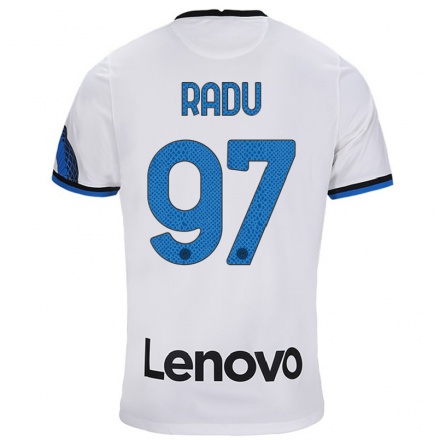 Herren Fußball Ionut Radu #97 Weiß Blau Auswärtstrikot Trikot 2021/22 T-Shirt
