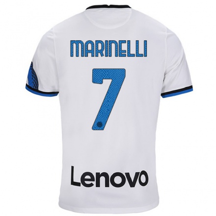 Herren Fußball Gloria Marinelli #7 Weiß Blau Auswärtstrikot Trikot 2021/22 T-Shirt