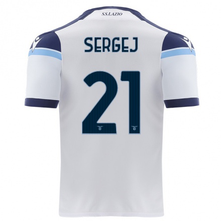 Herren Fußball Sergej Milinkovic-Savic #21 Weiß Auswärtstrikot Trikot 2021/22 T-Shirt