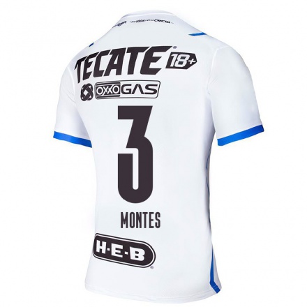 Herren Fußball Cesar Montes #3 Blau Weiss Auswärtstrikot Trikot 2021/22 T-Shirt