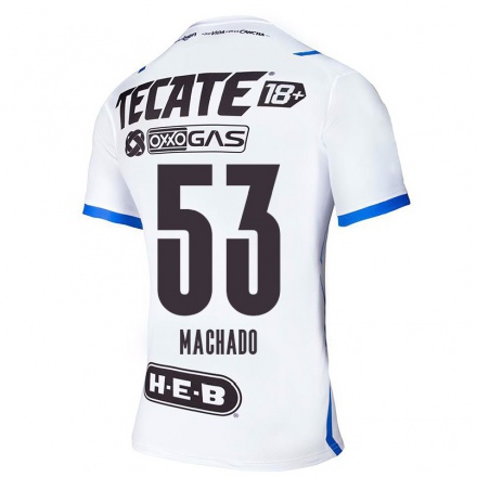 Herren Fußball Juan Machado #53 Blau Weiss Auswärtstrikot Trikot 2021/22 T-Shirt
