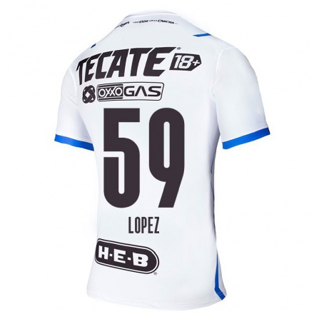 Herren Fußball Victor Lopez #59 Blau Weiss Auswärtstrikot Trikot 2021/22 T-Shirt