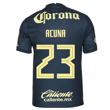Herren Fußball Natalia Acuna #23 Navy Blau Auswärtstrikot Trikot 2021/22 T-Shirt