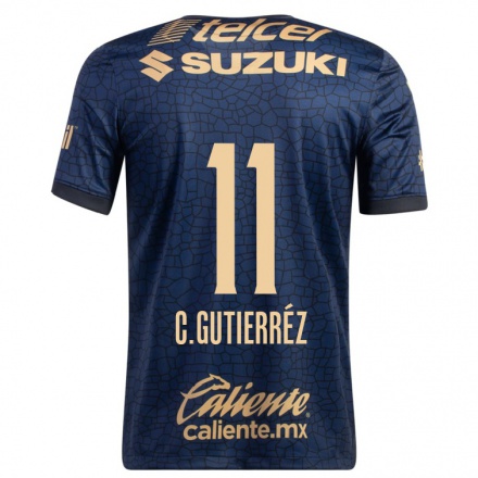 Herren Fußball Carlos Gutierrez #11 Navy Blau Auswärtstrikot Trikot 2021/22 T-Shirt