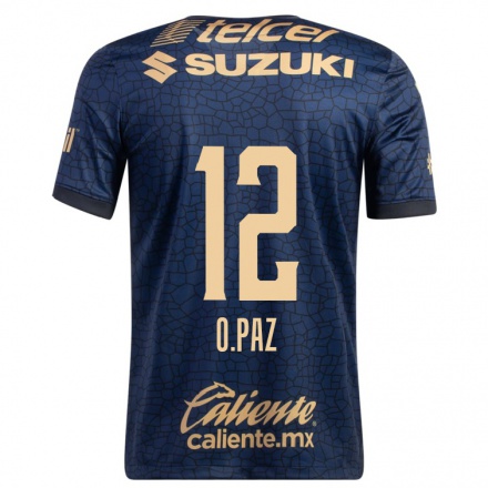 Herren Fußball Octavio Paz #12 Navy Blau Auswärtstrikot Trikot 2021/22 T-Shirt