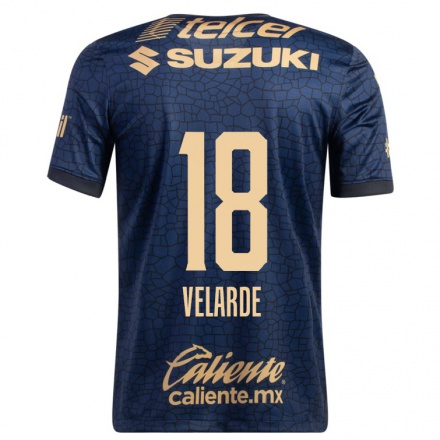 Herren Fußball Efrain Velarde #18 Navy Blau Auswärtstrikot Trikot 2021/22 T-Shirt