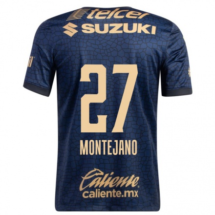Herren Fußball Emanuel Montejano #27 Navy Blau Auswärtstrikot Trikot 2021/22 T-Shirt